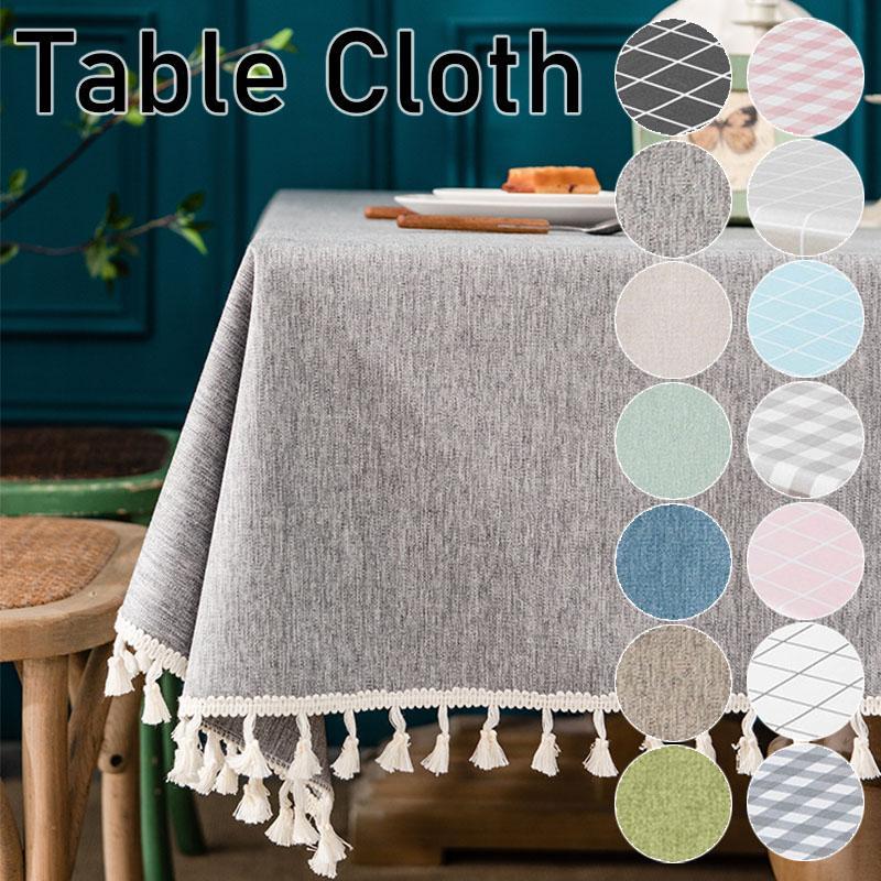 テーブルクロス 食卓カバー 白 リネン 布 綿麻 ホワイト 無地 北欧