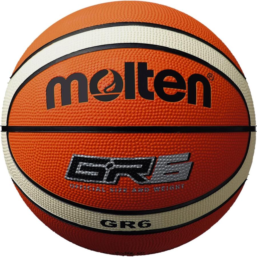 モルテン molten ゴムバスケットボール 6号球 中学生以上女子用 GR6 BGR6-OI オレンジ×アイボリー ボール6個セット_1