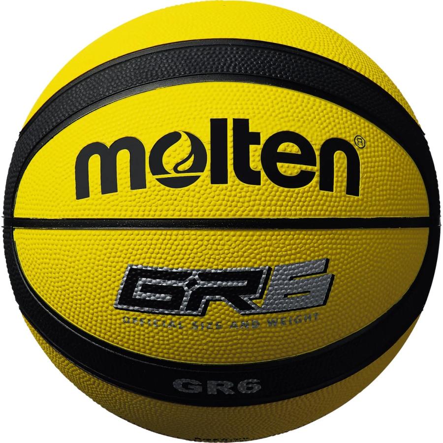 モルテン molten ゴムバスケットボール 6号球 中学生以上女子用 GR6 BGR6-YK イエロー×ブラック ボール6個セット_1