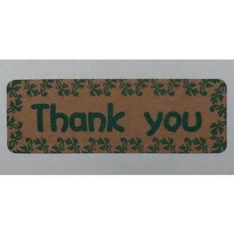 Thank you ありがとう クラフトメッセージシール 100枚 : KZシール工房
