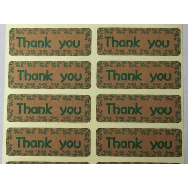 Thank you ありがとう クラフトメッセージシール 100枚 : KZシール工房