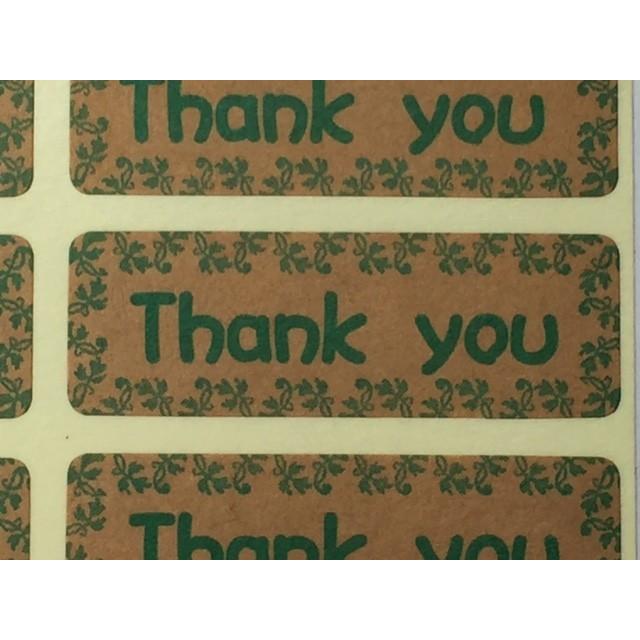 Thank you ありがとう クラフトメッセージシール 100枚 : KZシール工房
