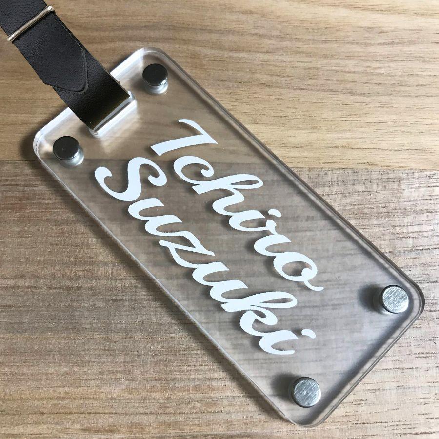 新発売】ゴルフ ネームプレート 名入れ シンプル クリアなのに見やすい