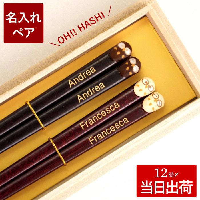 結婚記念日 プレゼント 箸 名入れ 名前入り ギフト 桐箱入り 若狭塗 ふくろう 箸 夫婦 ペア セット お箸 結婚祝い 夫婦箸 はし フクロウ 梟 両親 父 母 記念品の名入れプレゼント きざむ 通販 Paypayモール