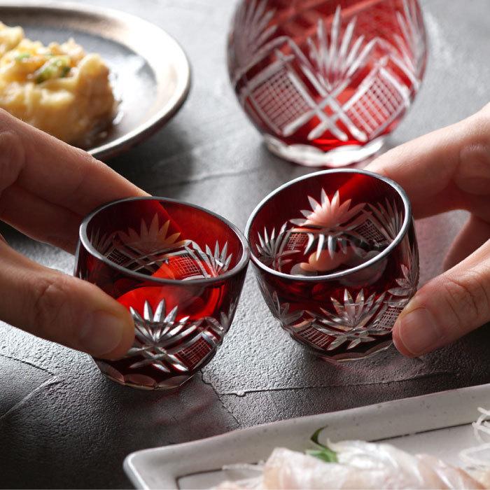 還暦祝い 男性 赤 名入れ名前入り プレゼント ギフト 切子 徳利