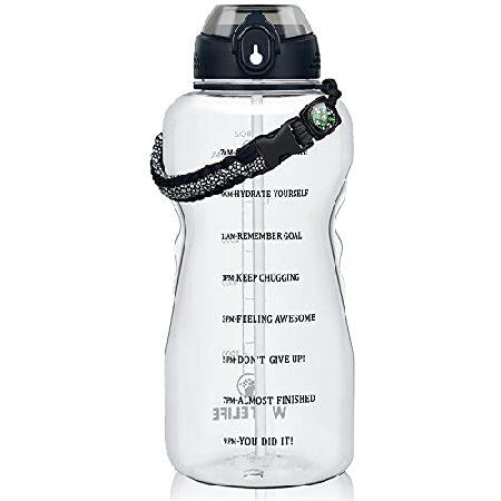 【本物新品保証】 Water Motivational OZ Gallon/128 1 Large Bottles Straw, & Marker Time with 水筒
