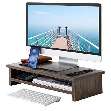 【2021正規激安】 Desk Wood Inch 19.7 Raiser Stand Monitor VECELO Storage Phon with Organizer モニターアーム