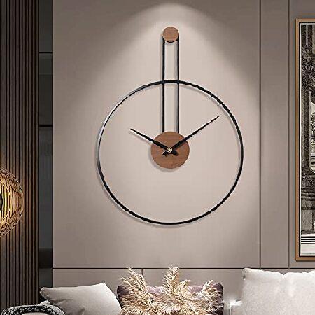 名作 Walnut & Room,Metal Living for Clock Wall Decorative 並行輸入品＿Large Dial Decor Home 掛け時計、壁掛け時計