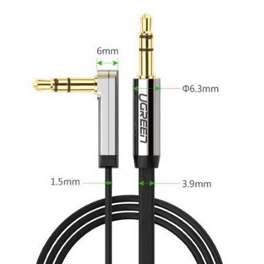 オーディオステレオケーブル AUX接続用ケーブル L字 (1m) 3.5mm