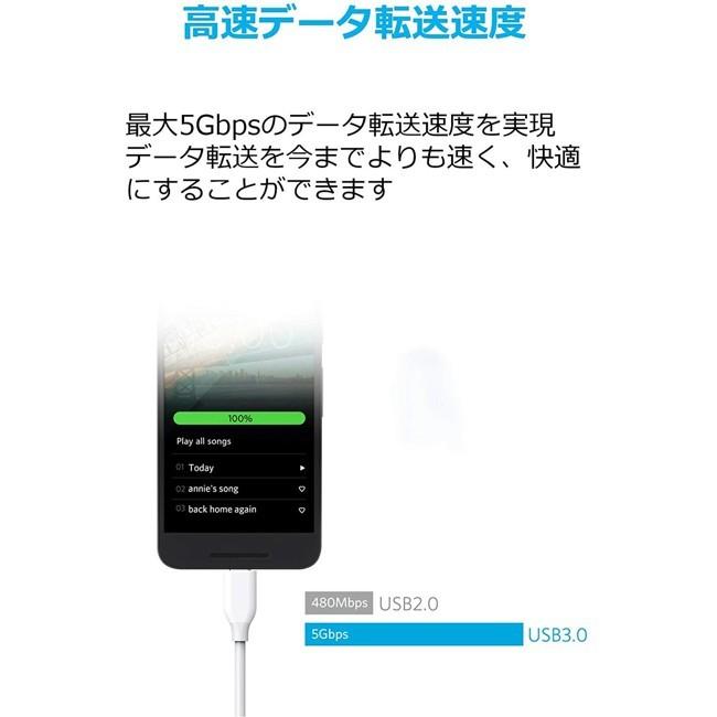 アンカー 3.0ケーブル Type-C ＆ USB-A Anker PowerLine (0.9m) 急速充電 データ転送  PayPay ■｜kizawa-store｜06