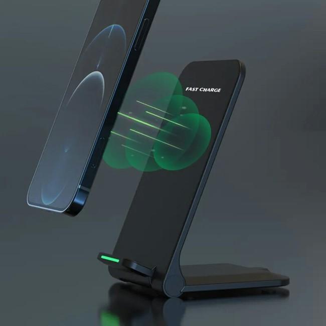 ワイヤレス充電器 iphone 15 14 12 11 スマホスタンド 最大18W Qi