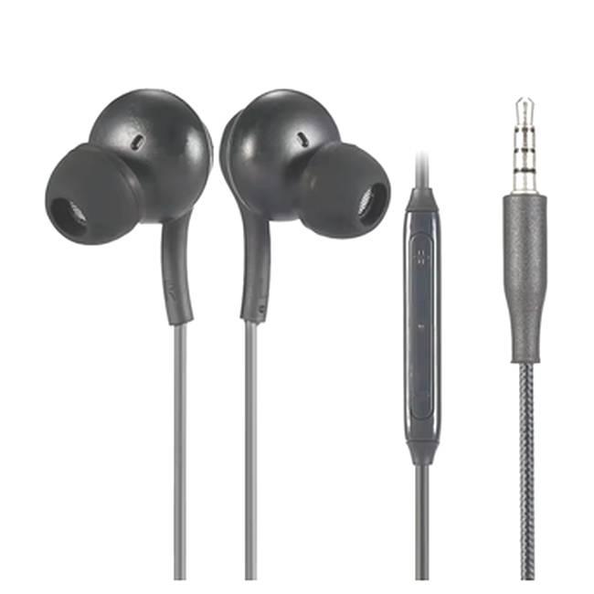 イヤホンマイク 3.5mm 丸形ジャック 有線 イヤホン 編み込みコード