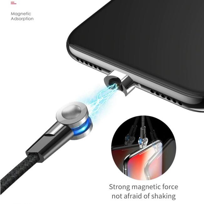 Lightning 充電ケーブル 180度 可動 マグネット式 1.2m 光る LEDライト ケーブル iPhone iPad対応 ios13 14 HOCO｜kizawa-store｜02