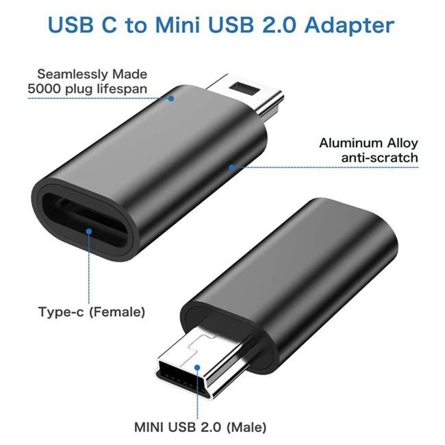 Mini USB Type C 変換アダプタ USB-C to 2.0 アダプター カメラ