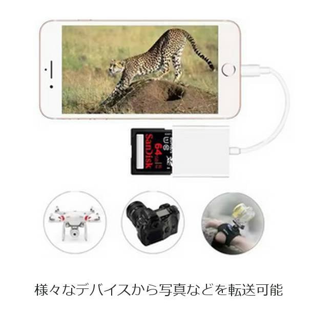 Apple Lightning SDカードリーダー iPhone iPad ライトニング カード