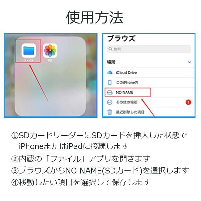 Apple Lightning SDカードリーダー iPhone iPad ライトニング カード
