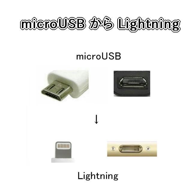 Lightning ライトニング変換アダプタ microUSB / USB Type-C から 