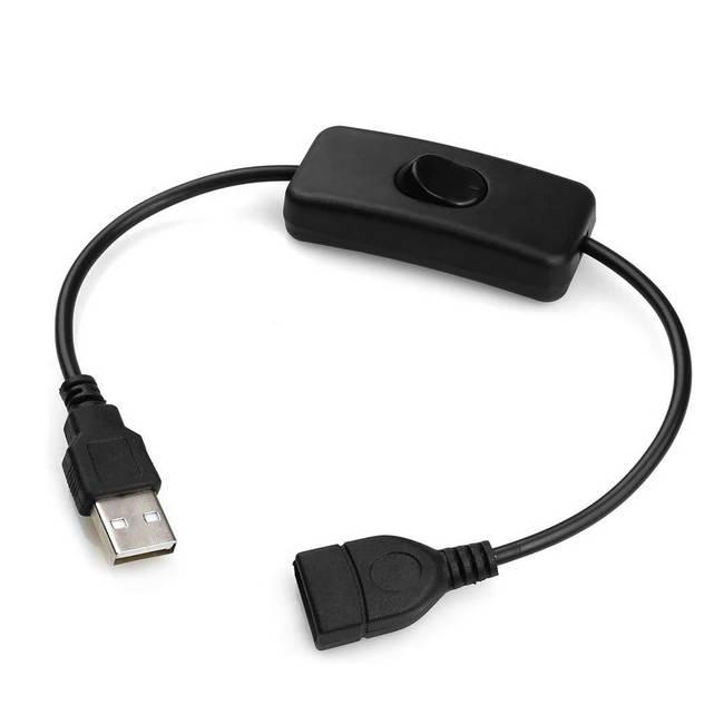 2個セット】 延長 32cm USBケーブル スイッチ付き USBスイッチケーブル