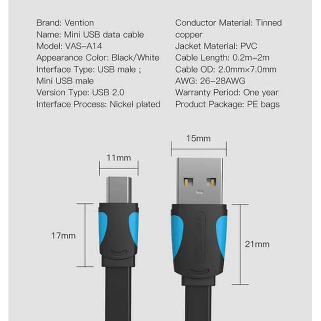 カメラ デジカメ 接続用 USBケーブル Mini-Bタイプ 充電 データ転送 (2m) フラットケーブル PayPay : モバイルショップ ...