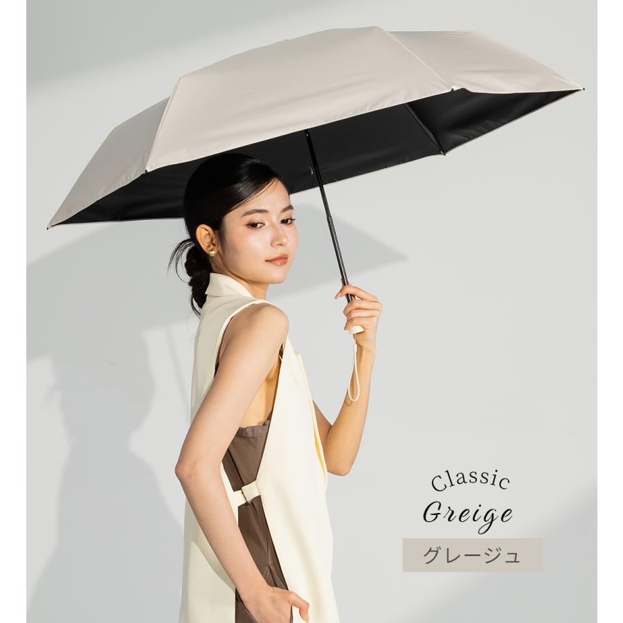 AMERI  HUNTER FEATHER KNIT ライトグレー 2026新色】超軽量カーボン日傘 折りたたみ 晴雨兼用 5本骨 U.Light