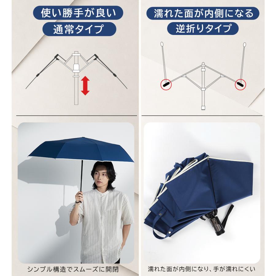 KIZAWA 雨傘 折りたたみ 自動開閉 大きい 8本骨 耐風 メンズ