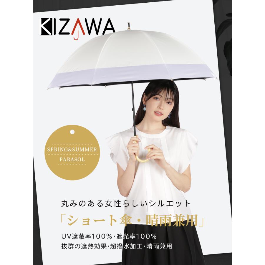 るりるり　甘平　家庭用 KIZAWA 日傘 長傘 完全遮光 UVカット 100%遮光 深張り ドーム型