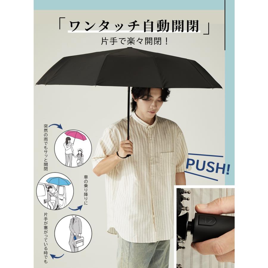 KIZAWA 雨傘 折りたたみ傘 自動開閉 大きい メンズ 折り畳み傘