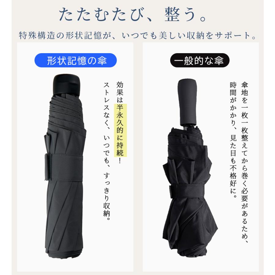 KIZAWA 折りたたみ傘 大きい 雨傘 形状記憶 折り畳み傘 メンズ 耐風 風