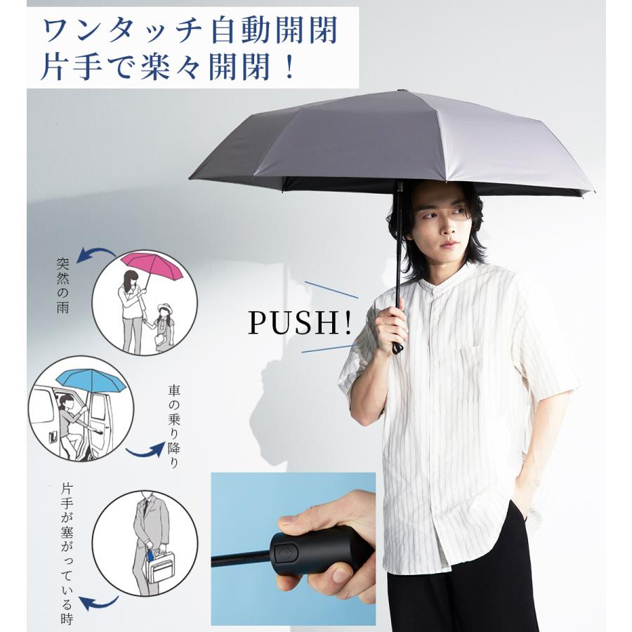 KIZAWA 日傘 メンズ 折りたたみ 自動開閉 完全遮光 晴雨兼用 大きい