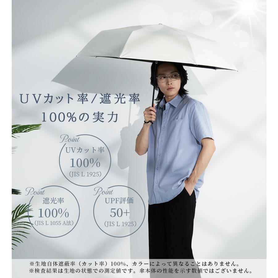 KIZAWA 日傘 メンズ 折りたたみ 自動開閉 完全遮光 晴雨兼用 大きい