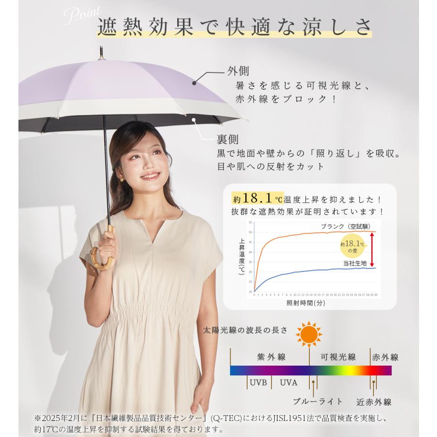 KIZAWA 日傘 長傘 完全遮光 晴雨兼用 雨傘 UVカット100%遮光 遮熱