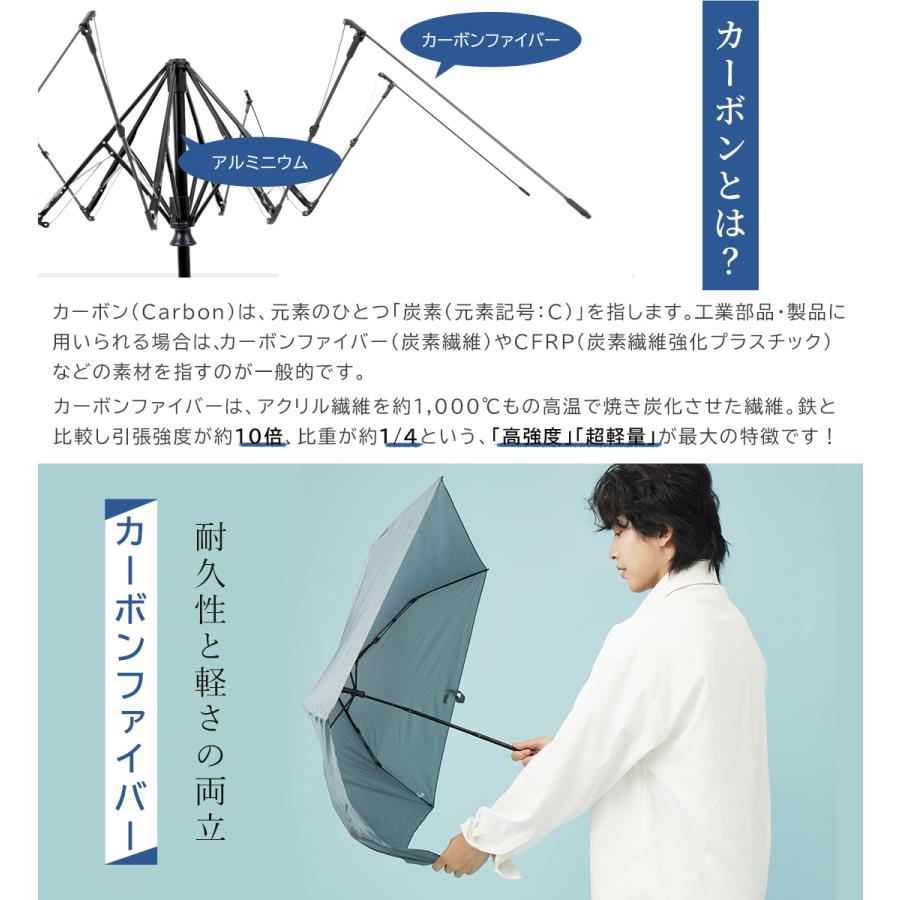 雨傘 折りたたみ傘 最軽量 コンパクト カーボン傘 折り畳み傘 69g メンズ レディース 超撥水 常備傘 男性 女性 誕生日 ギフト プレゼント U.Light pocket | KIZAWA | 17