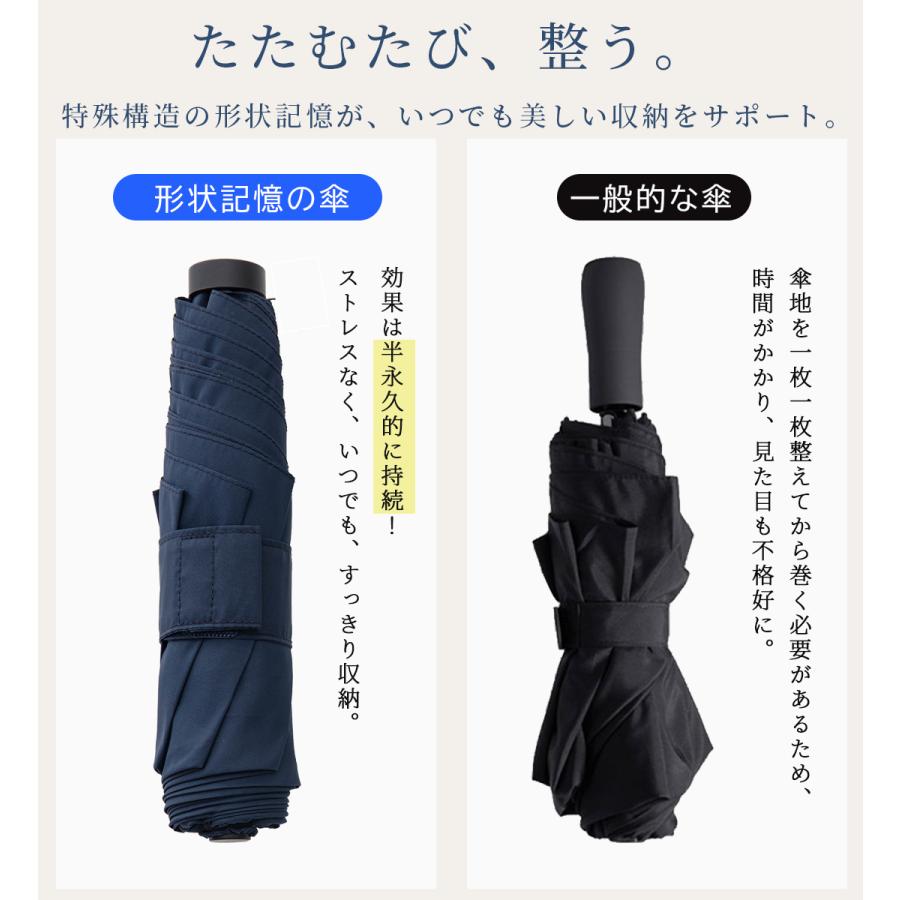 KIZAWA 雨傘 折りたたみ傘 形状記憶 超軽量 折り畳み傘 超撥水 ケース
