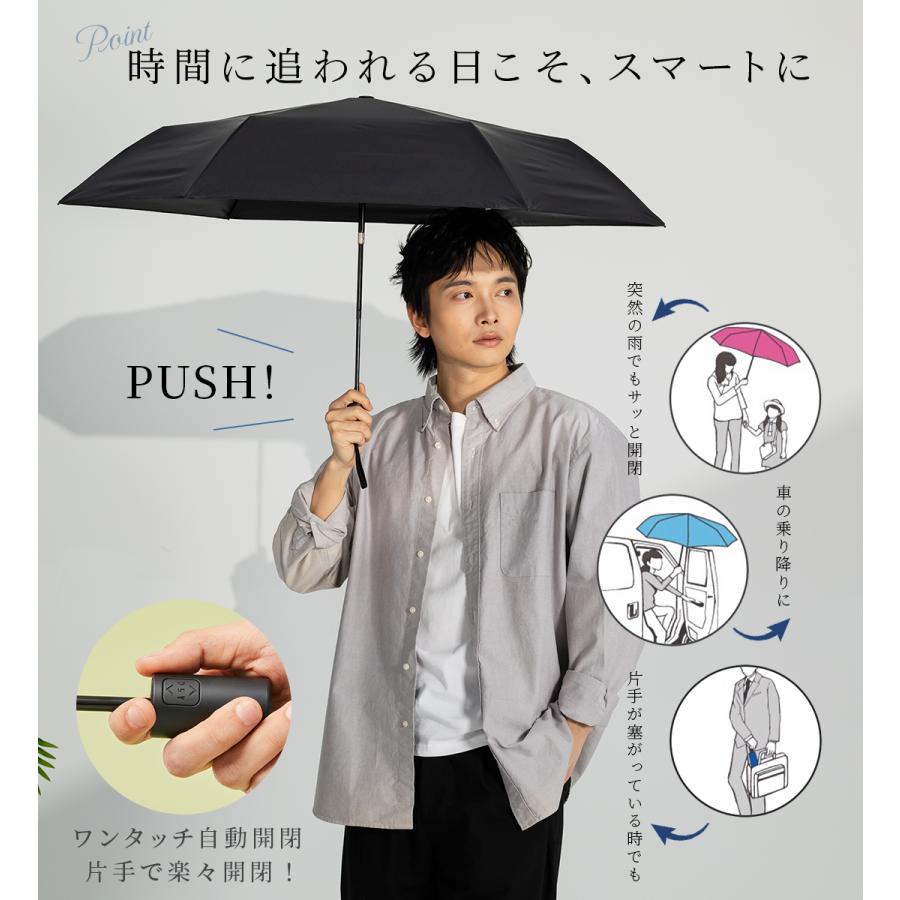 KIZAWA 日傘 自動開閉 折りたたみ メンズ 晴雨兼用 完全遮光 UVカット