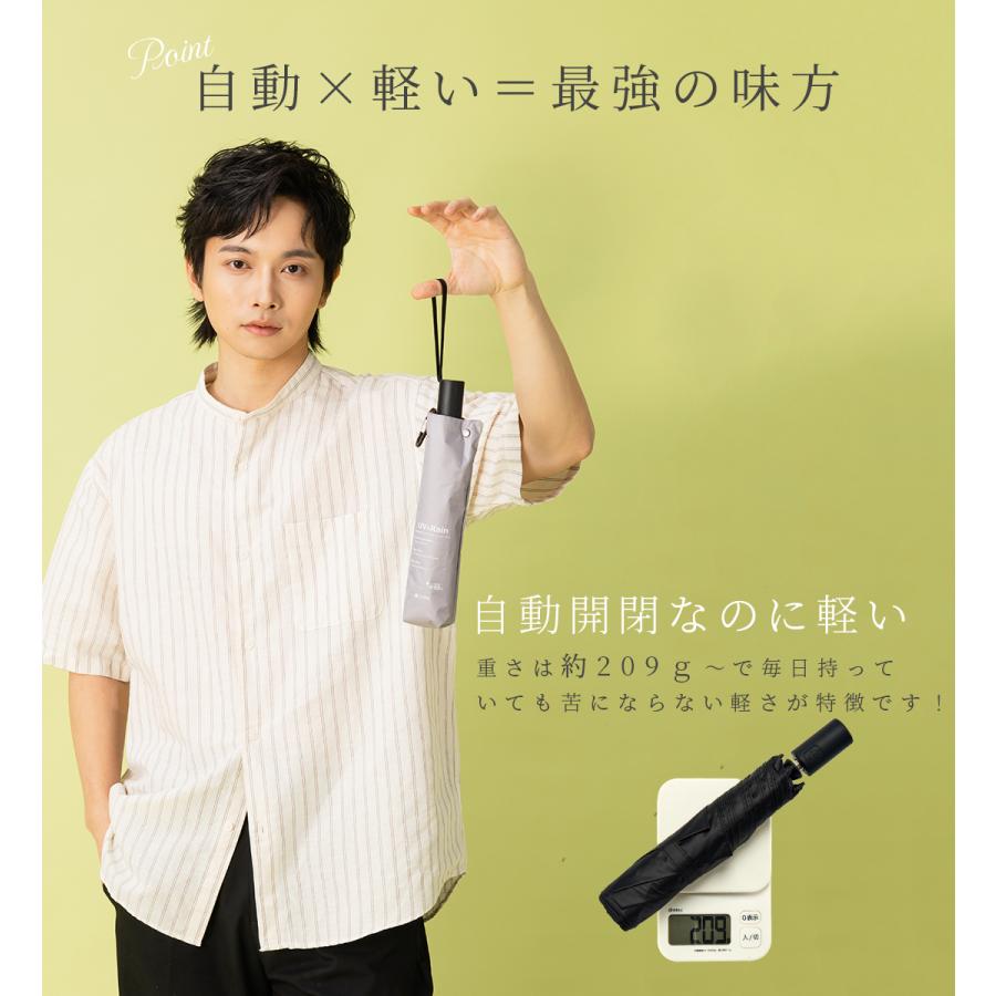 KIZAWA 日傘 自動開閉 折りたたみ メンズ 晴雨兼用 完全遮光 UVカット