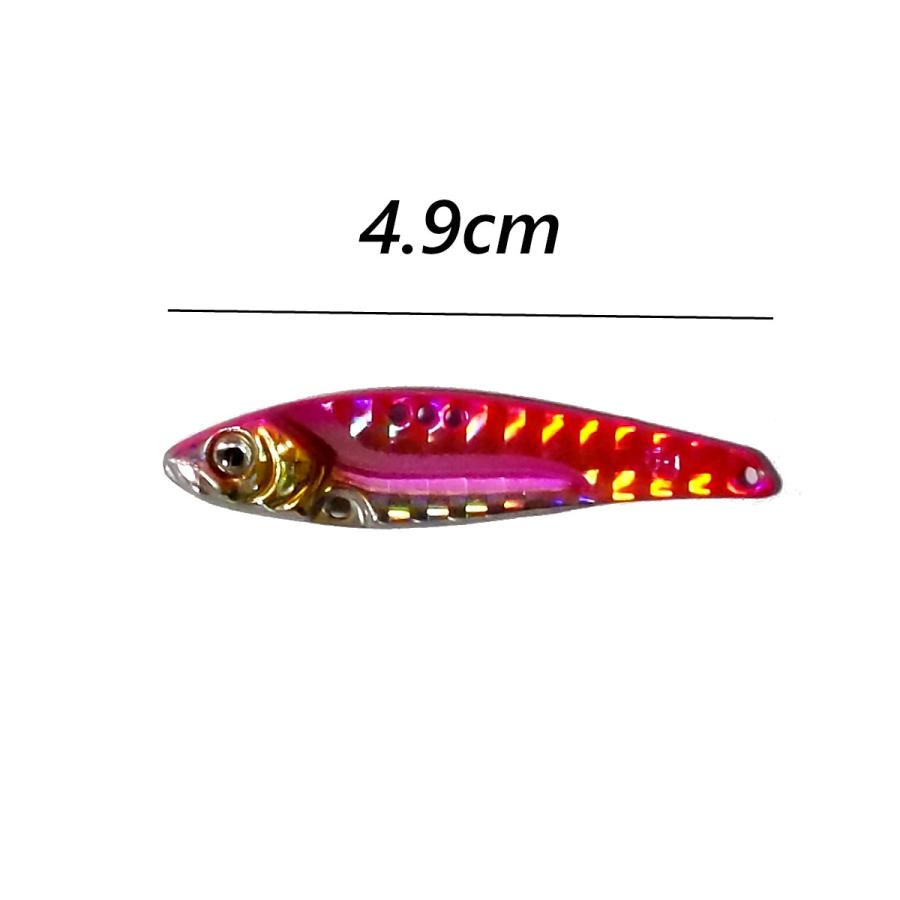 ルアーセット 10個セット 4.9cm 5g メタルバイブ 鉄板バイブ 針