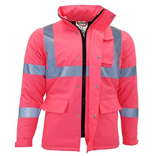 JORESTECH　Safety　Hi-Vis　Reflective　ANSI　Pink　Jacket　with　Stripes　Safety　(La