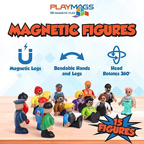 アウトレット正本 Playmags Magnetic Figures-Community Figures Set of 15 Pieces - Play People