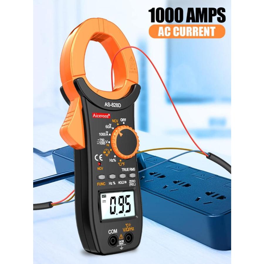 ファッション Aicevoos 828D Digital Clamp Meter Multimeter 6000 Counts Amp Voltage Tester