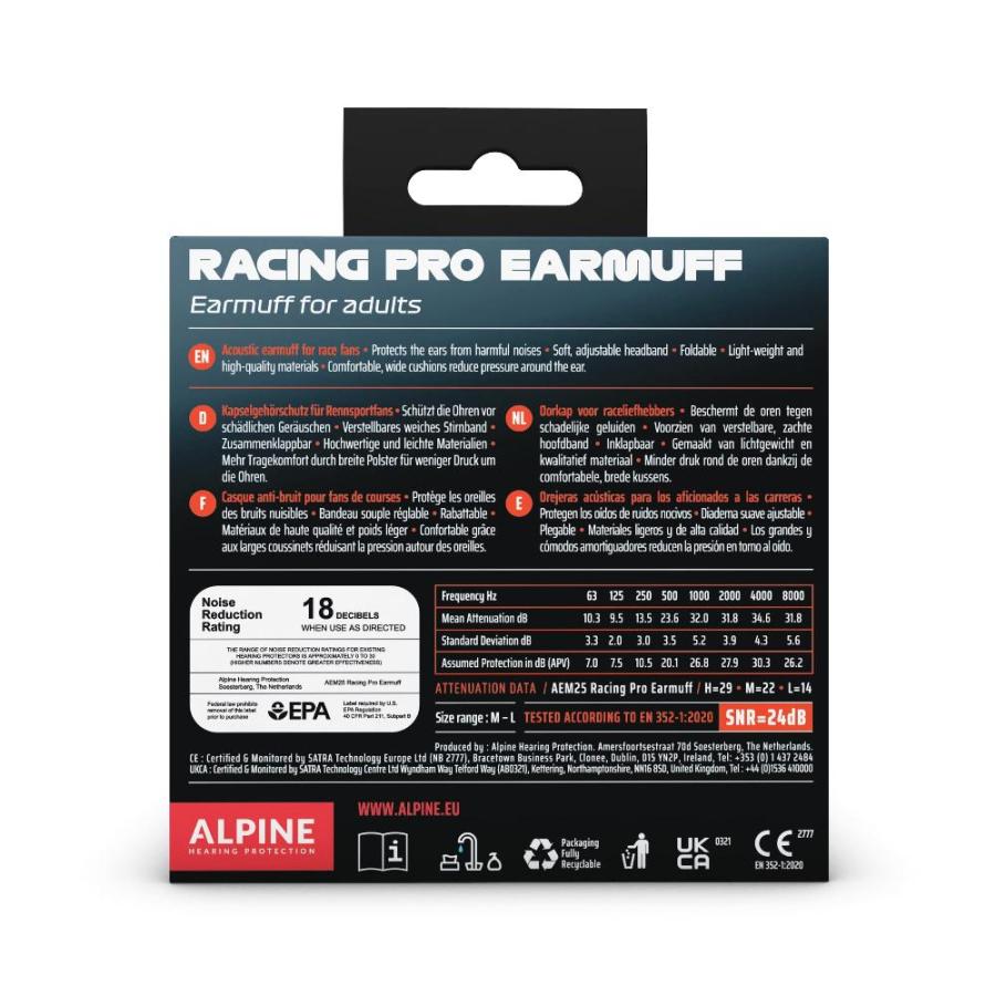 Alpine　Formula　Racing　Hearing　Adults　Reusable　Protecti　Pro　Earmuffs　for