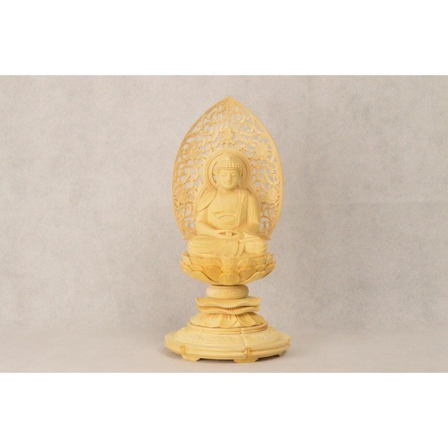 仏像 本尊 阿弥陀如来 2.5寸 丸座 総白木(桧材) 高級職人上げ 送料無料