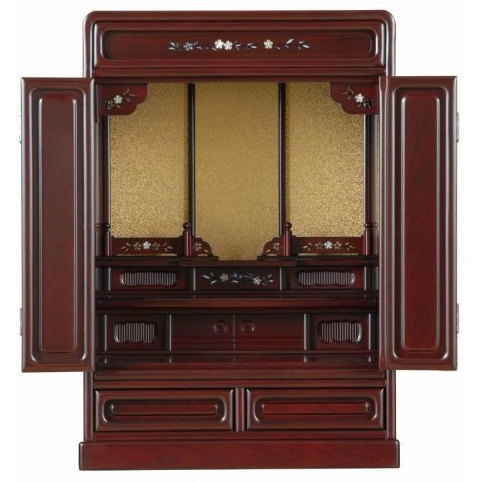 仏壇 ミニ仏壇 23号 出〆 ダルマ 送料無料 紫檀調 高級唐木仏壇