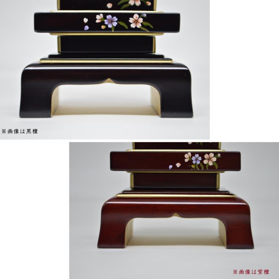 駿河蒔絵位牌 花かすが(黒檀or紫檀) 4.0寸 桜蒔絵 送料無料 世界
