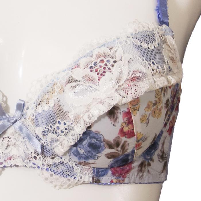 ブラジャー ショーツ セット ワイヤー入り 花柄プリント フリル ブラジャー ショーツ セット ワイヤー入り 花柄プリント フリル