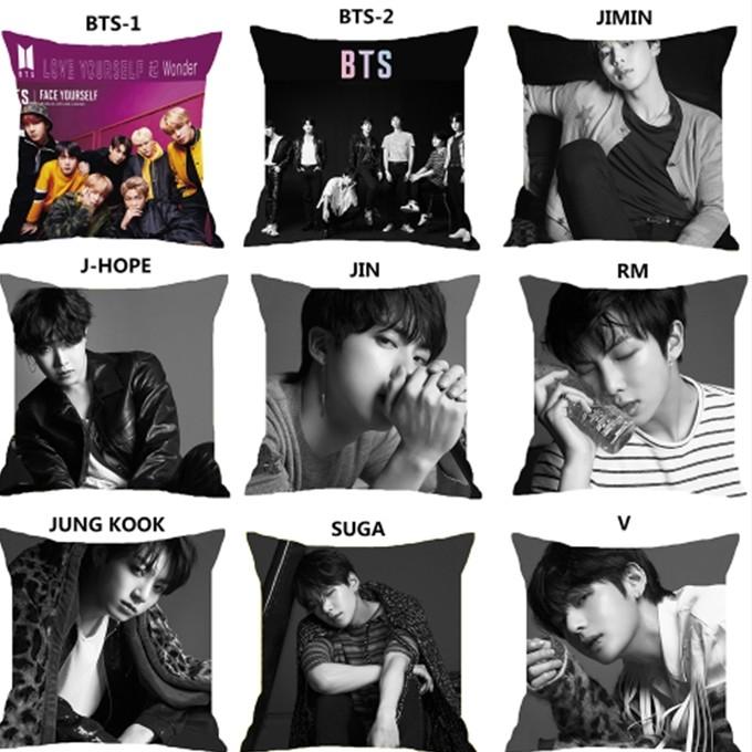 韓国アイドル インテリア クッションカバー ラブユアセルフ K-POP 防弾少年団 BT21 BTS / 45cm X 45cm クッション用 カバー 綿 100%｜kj-orosiya｜02