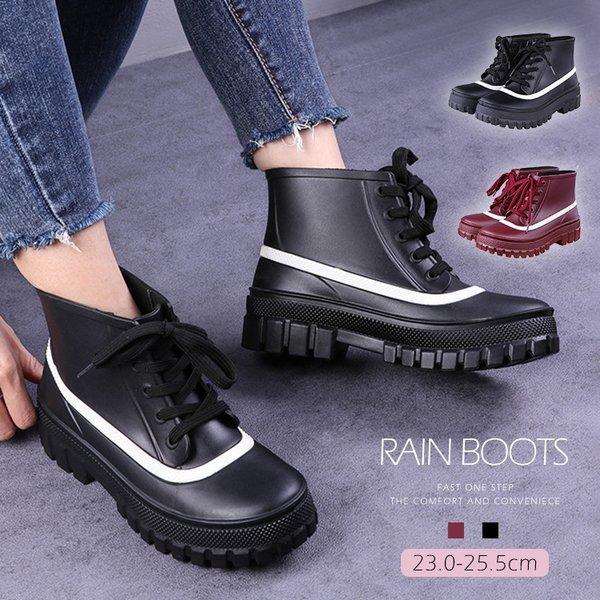 防水レースアップレインブーツレディースかわいいショートブーツ黒レインシューズ人気長靴痛くない履きやすい歩きやすい まとめ買い