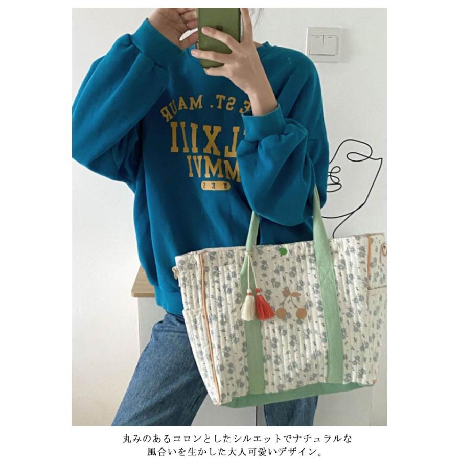 ヌビバッグ イブルバッグ ヌビ バッグ トートバッグ 軽量 軽い 刺繍 キルティング ストライプ チェリー柄 ハンドバッグ レディース イブル ランチ｜kj1210｜08