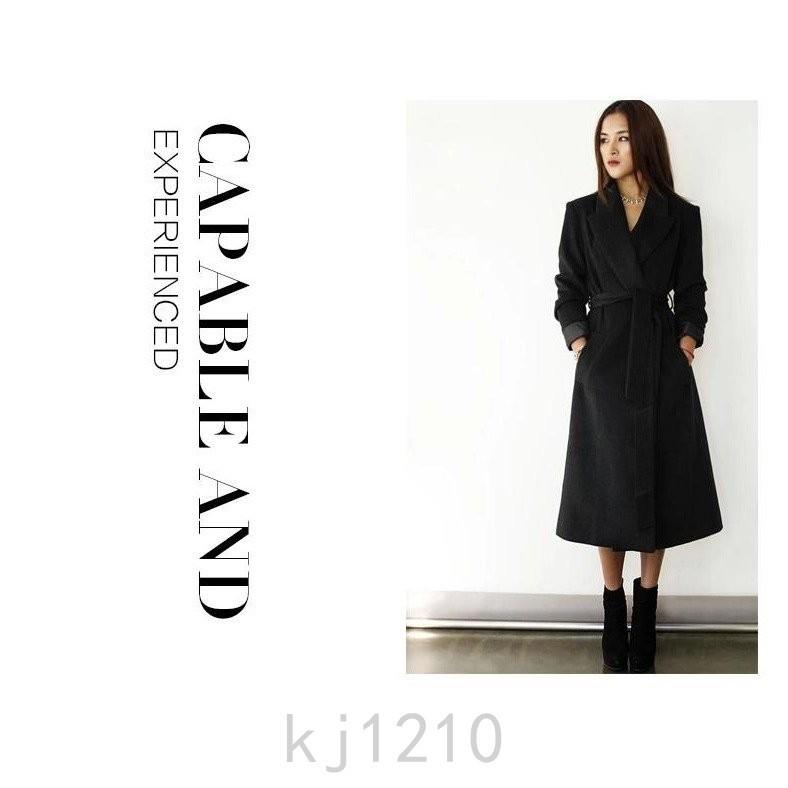 セール クーポン ロングコート ガウン レディース アウター メルトン ミモレ丈 ベルト 無地 ブラック チャコールグレー お手頃価格