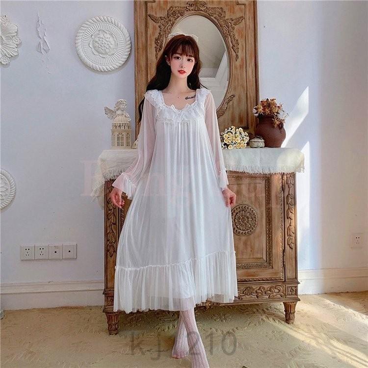 市場 ルームウェア 部屋着 綿製 パジャマ ワンピース かわいい レディース 寝巻き プルオーバー おしゃれ オールシーズン 室内着