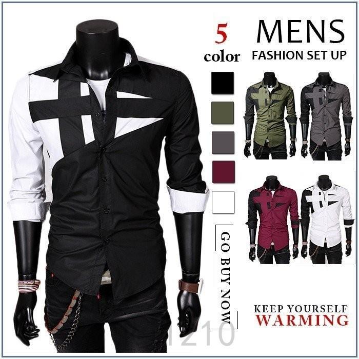 シャツ メンズ ボタンダウンシャツ カジュアルシャツ 長袖 細身 白シャツ 無地 綿シャツ トップス ビジネス メール便無料